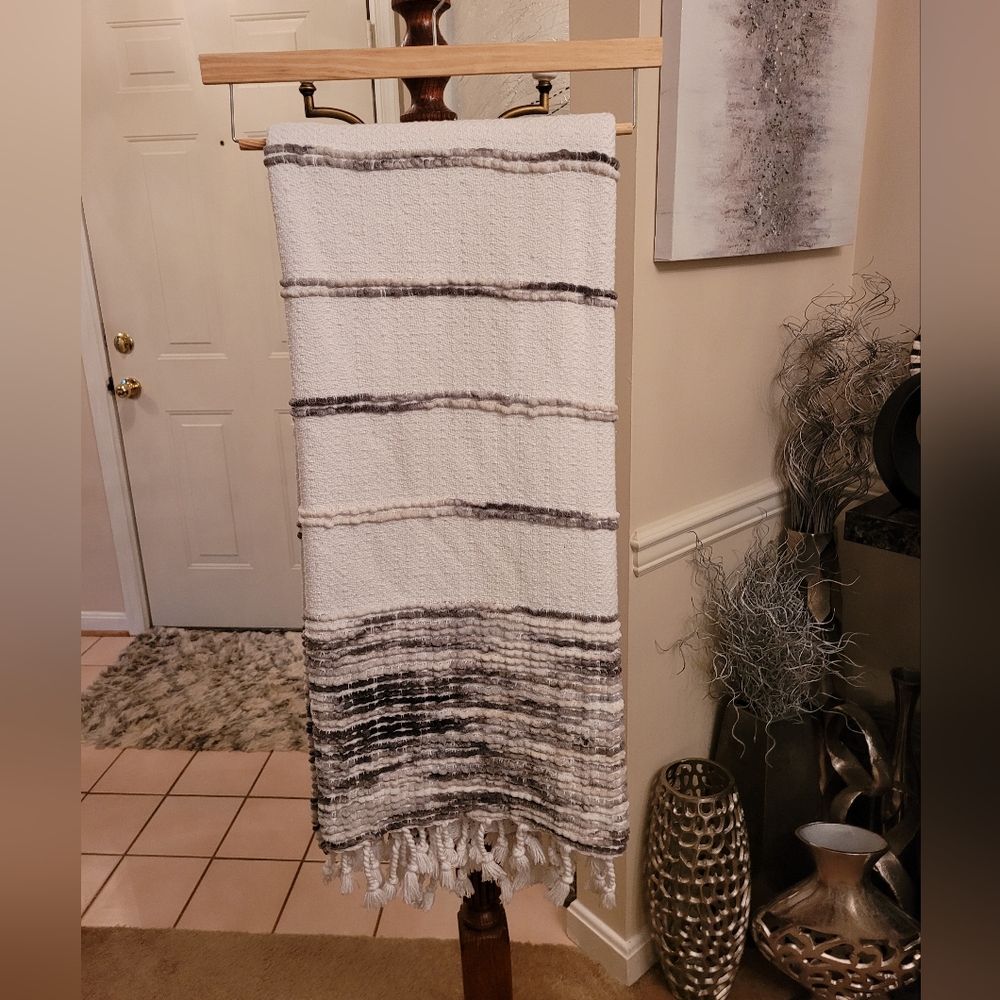 Gray and White Throw Blankets